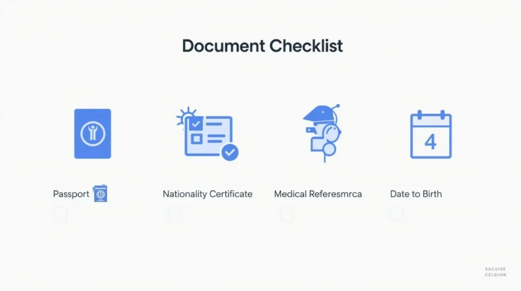 Required documents checklist for GCC medical report verification