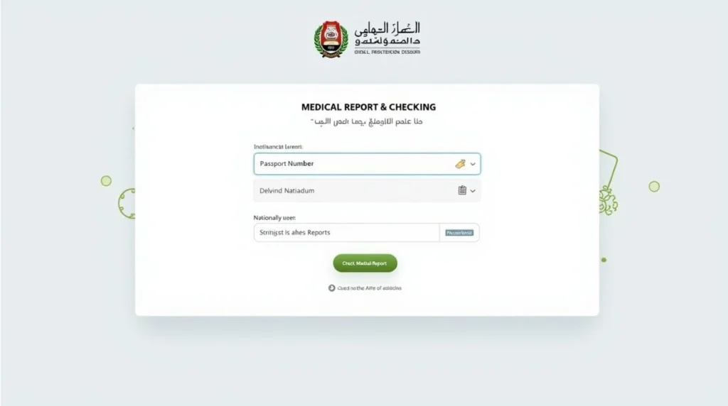 Wafid website medical report verification portal homepage