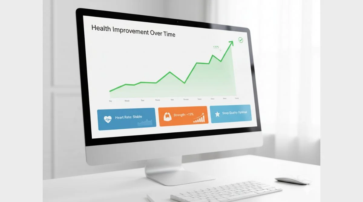 Health progress tracking chart showing improvement trends