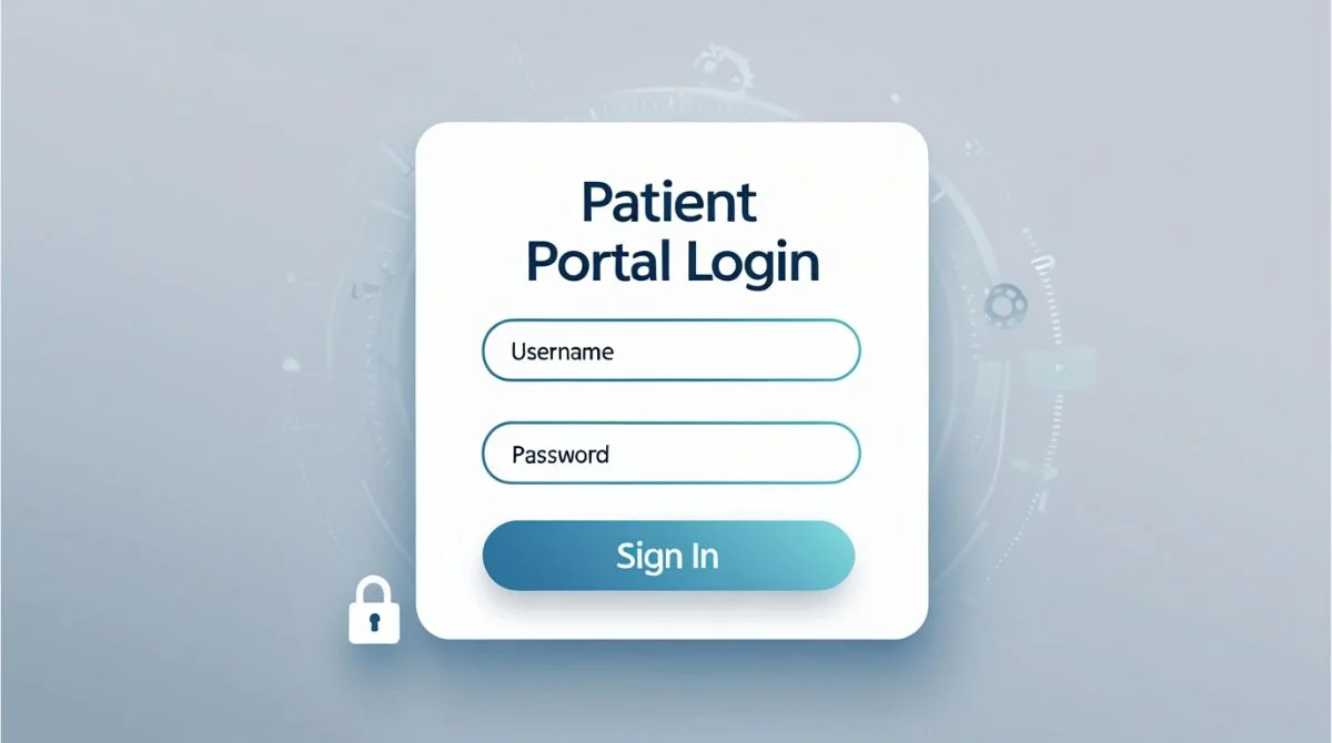 Patient portal login screen